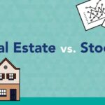 cartoon-like picture showing real estate vs stocks